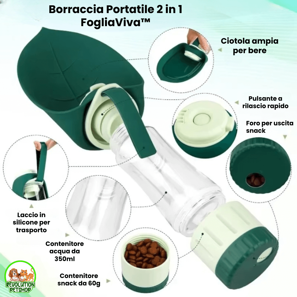 FogliaViva™ Borraccia portatile 2 in 1