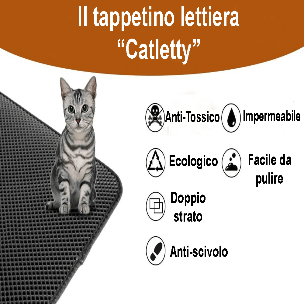 TAPPETINO PER LETTIERA CATTURA SABBIA ECOLOGICO "CATLETTY"