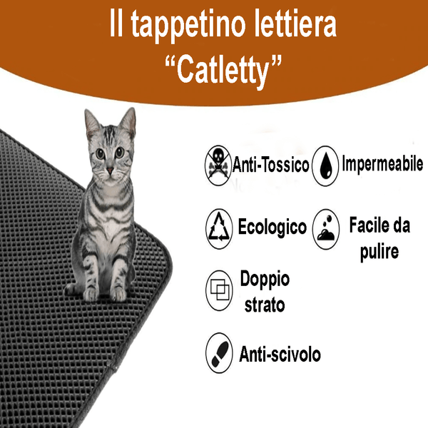 TAPPETINO PER LETTIERA CATTURA SABBIA ECOLOGICO "CATLETTY"