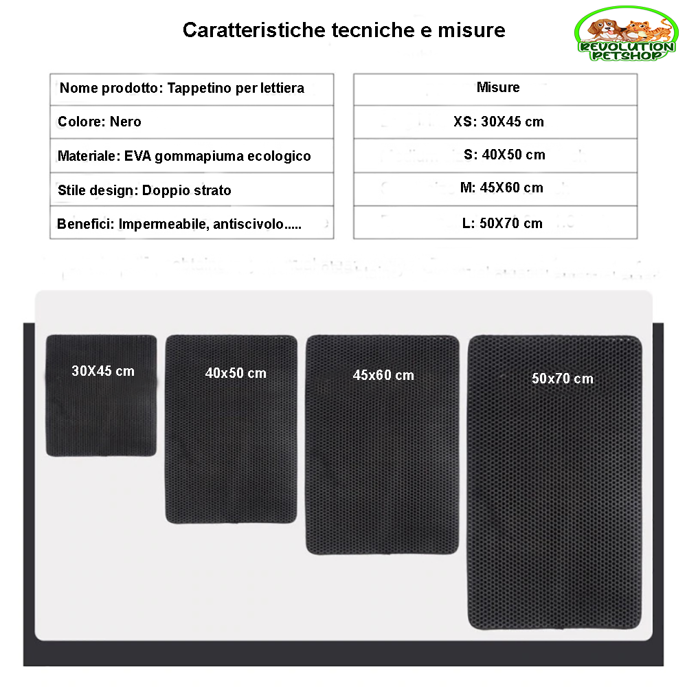 TAPPETINO PER LETTIERA CATTURA SABBIA ECOLOGICO "CATLETTY"