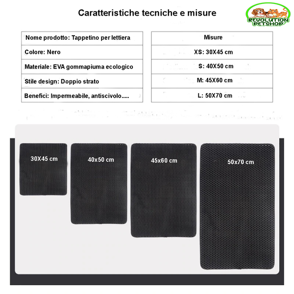 TAPPETINO PER LETTIERA CATTURA SABBIA ECOLOGICO "CATLETTY"